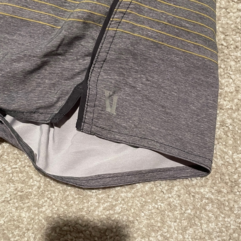Vuori Black and Gray Striped Shorts - Picture 3 of 4